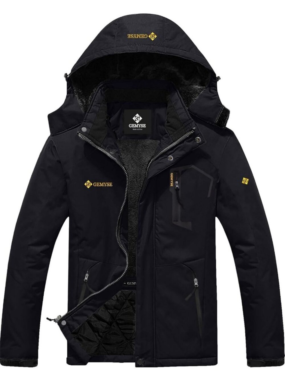 Men's Waterproof Ski Jacket - Winter Snow Coat with Detachable Hood & Warm